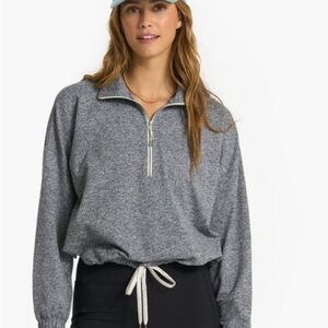 Vuori Halo Relaxed Half Zip in Heathered Grey